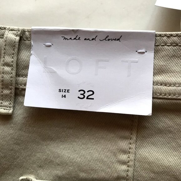 LOFT Shorts NEW Welt Pocket Denim Shorts in White/Light Pebble Size 32 - Picture 8 of 9